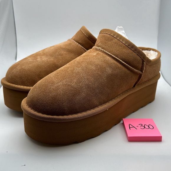 CUSHIONAIRE Women's Genuine Suede Cozy Mule Platform +Memory Foam 8.5 CHESTNUT - Picture 3 of 7